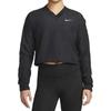 Nike Solid Color V-Neck Logo Print Long Sleeve Vintage American Sweatshirt Women sweatshirt Black DM7776-010