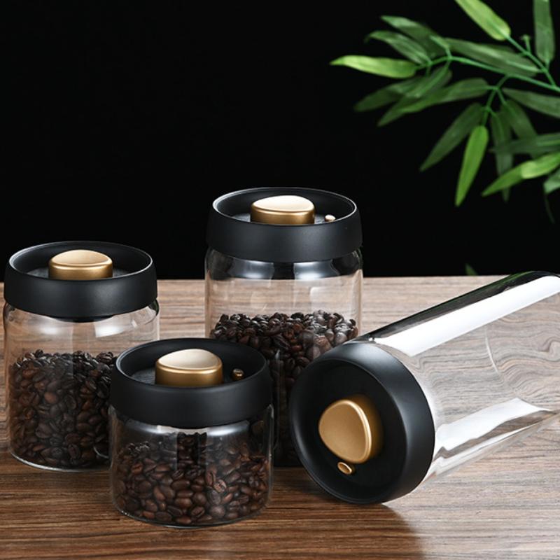 Vacuum Coffee Canisters with Airtight Lids for Coffee, Borosilicate Glass Mason Jars Vacuum Sealer Kit for Tea, Beans,Sugar