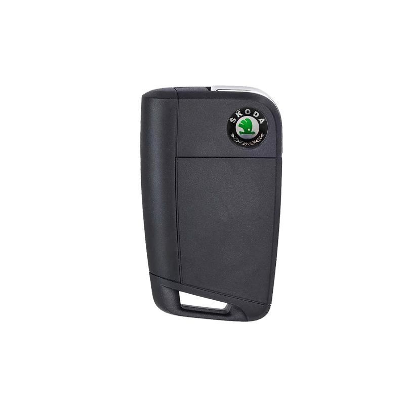 AAAAM1 14mm Car Remote Key Sticker Aluminum Emblem Decal For Skoda Octavia Kodiaq Fabia Superb Rapid Kamiq Karoq Derivati Yeti Enyaq A7