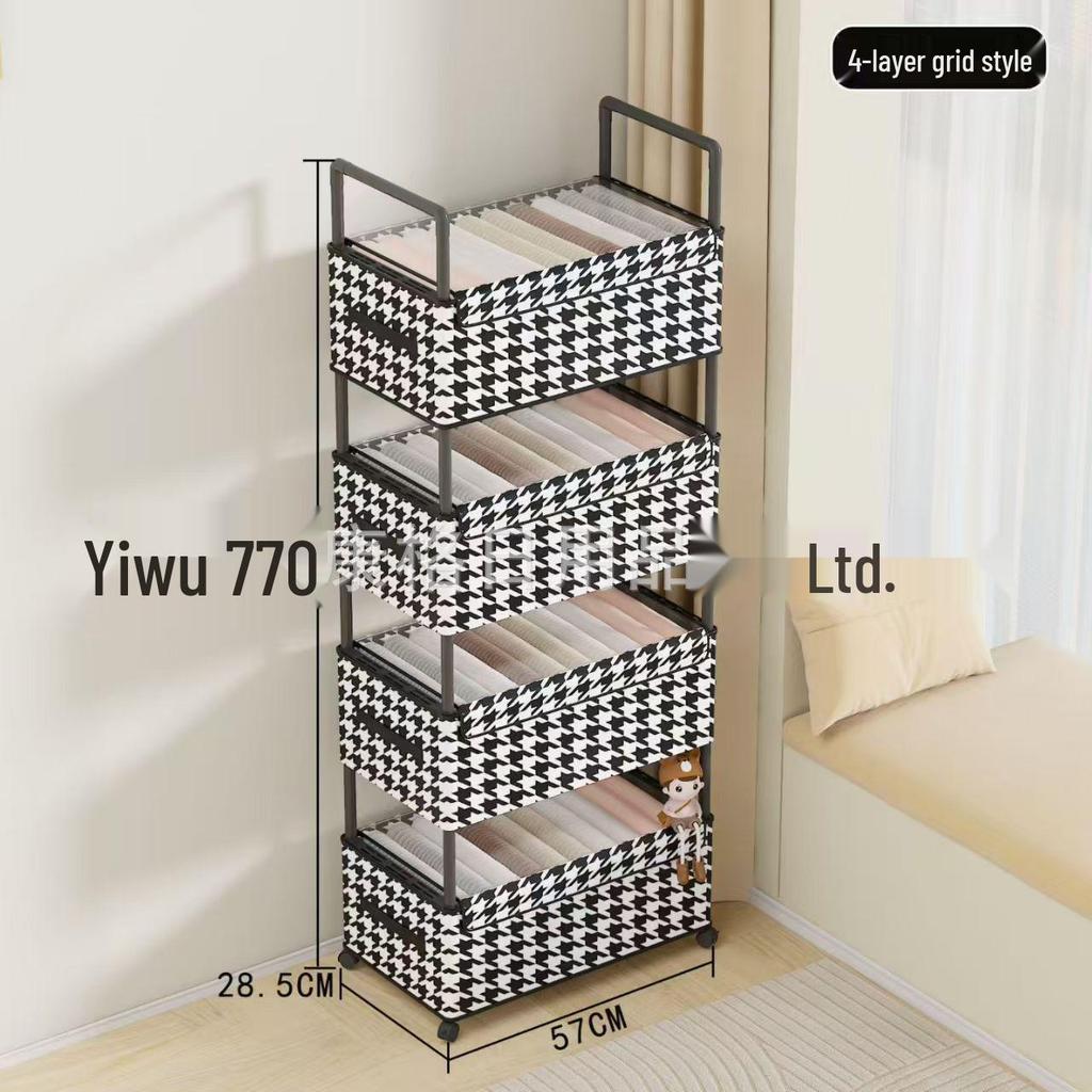 Cross-Border Multifunctional Multi-Layer Organizer Shelf and Movable Lingerie Storage Cabinet
