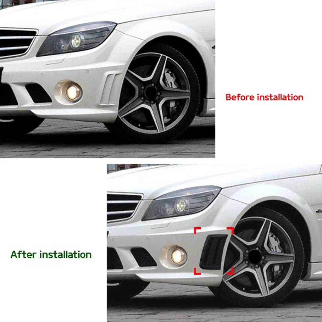 For Mercedes-Benz C-Class W204 S204Pre-2007-2010 C63 AMG Automotive Pattern Side Gill Air Knife Car Sticker Exterior Accessories