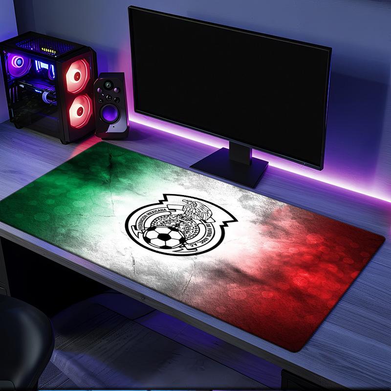 Mexico Football Emblem mouse pad, rubber base, esports desk mat, mouse pad for gamers and office use, gaming desk , easy to clean mat