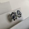 Silver Earrings with Natural Sapphire 7.608ct, Cubic Zirconia (2180944)