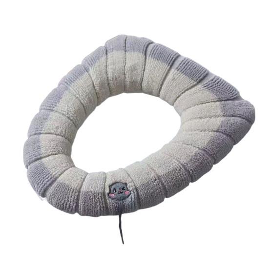 Toilet Seat Cover Mat Soft Velvet Fabric Universal Bathroom Toilet Seat Cover Washable Closestool