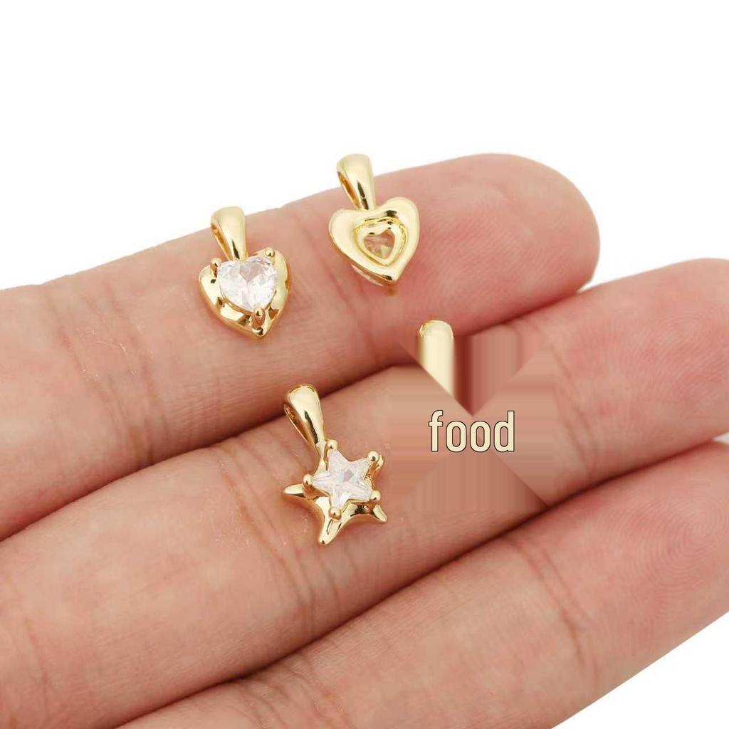 Heller Stern Herz Zirkon Anhänger: 18 Karat Goldplattierter Kupfer-Anhänger Schmuck