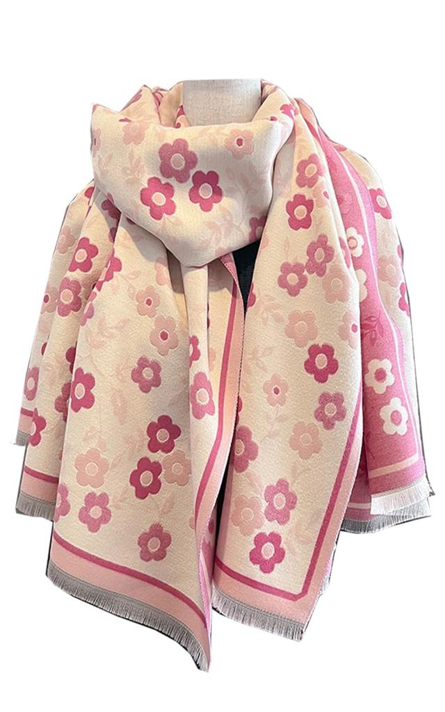 Yume Pajama Oversized Stole/Scarf/Shawl for Women (Free Size, Pink Floral)