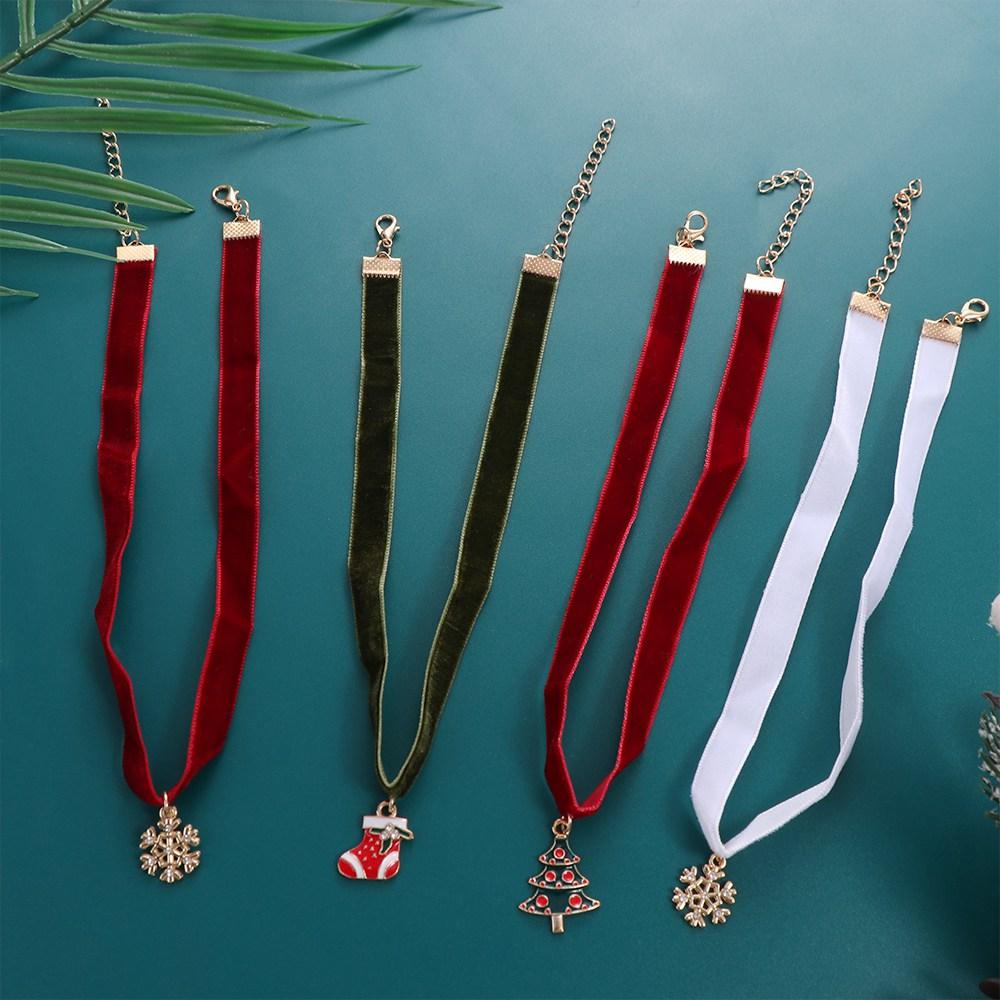 

Cartoon Christmas Choker Clavicle Chain Cartoon Pendant Choker Velvet Collar Necklaces Women