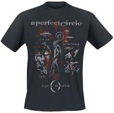 Ein Perfekter Kreis Mystische Symbole T-Shirt, Alternative Rock T-Shirt mit Okkulter Kunst & Band Logo Druck, Band Fan Merch