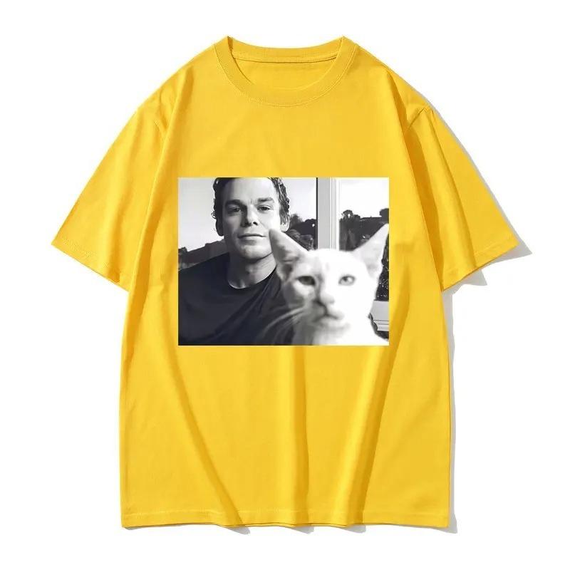 Unisex Women Casual Humor T Shirts Hot Sale TV Play Dexter Morgan Funny Cat Meme Tshirt Male Vintage Cotton Short Sleeve Tshirts