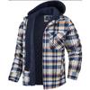 Veste chemise en flanelle pour homme avec capuche amovible Manteaux d'hiver doublés matelassés à carreaux Sweat à capuche épais Vêtements d'extérieur Chemises polaires pour homme