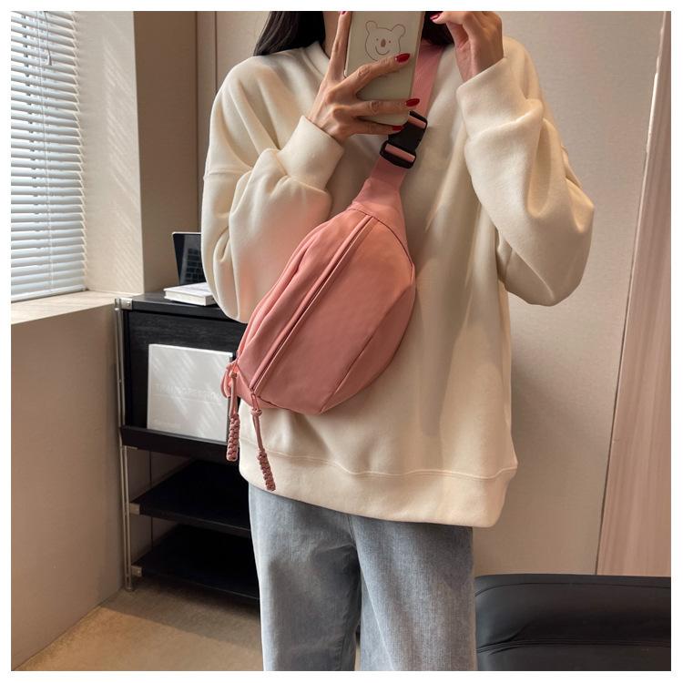 Crossbody Breast Bag Canvas Casual Bag Women's New Trendy Summer Sports Niche Versatile Ins Fanny Bag Women's Bag