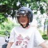 Popular Retro Motorcycle Helmet with Bubble Visor and Frame