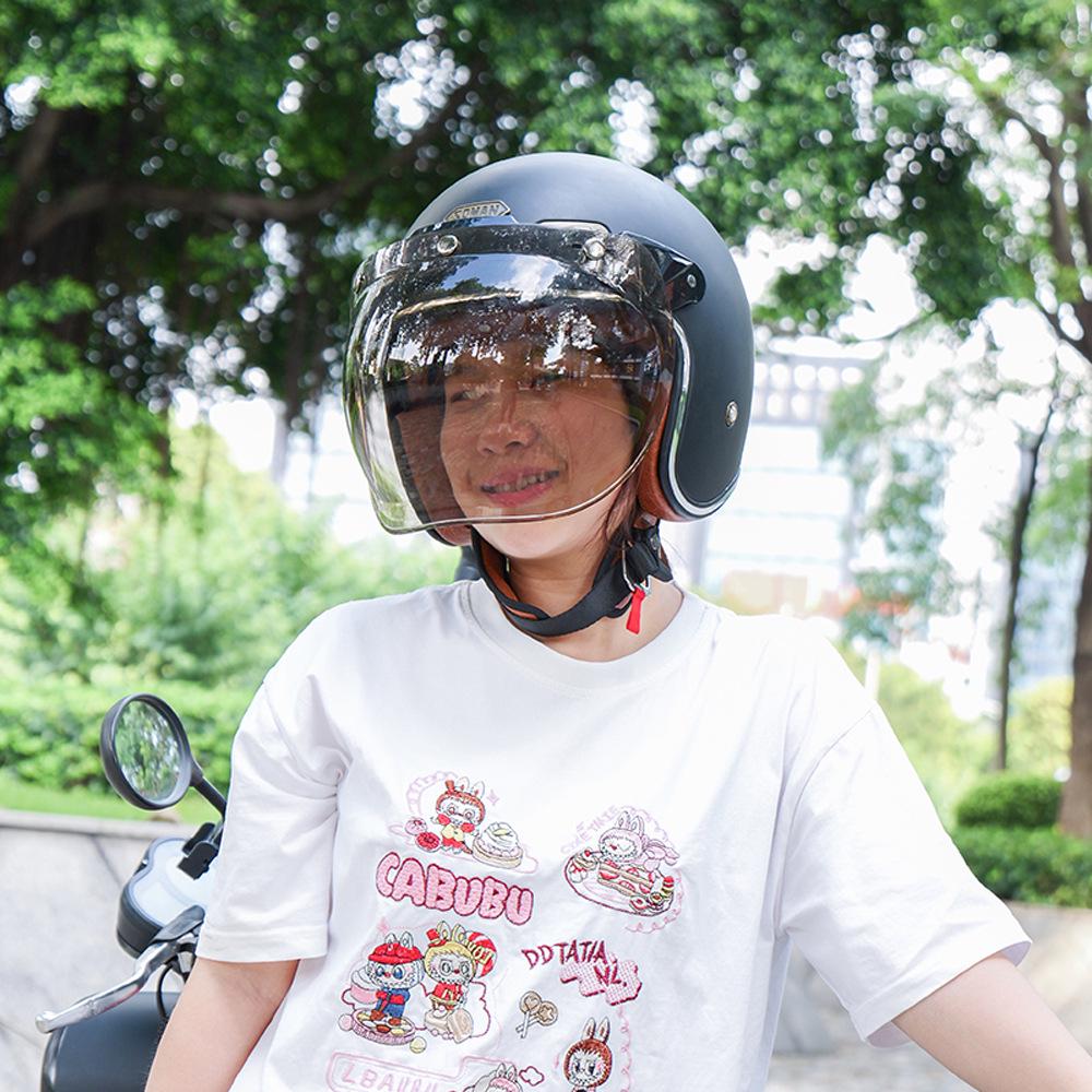 Popular Retro Motorcycle Helmet with Bubble Visor and Frame