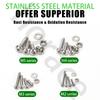 880pcs-stainless steel round cup hex bolt, nut, and washer set - M2-M5 sizes, includes hex wrench, suitable for DIY and repair.