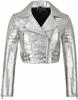 Leather Lambskin Stylish Casual Soft Fit New Women Silver Jacket Crop Handmade