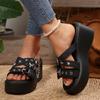 European and American lazy thick-soled outer wear belt buckle cool slippers women's summer new beach chain sandals women