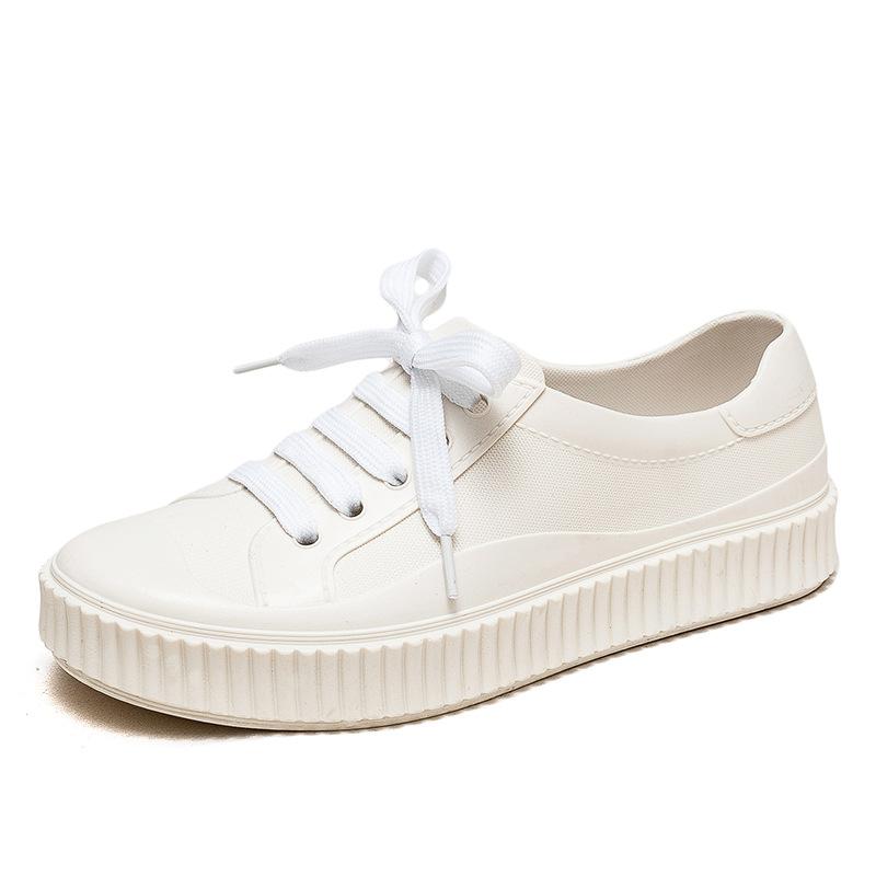 Rain shoes women wear fashionable new short tube candy color waterproof shoes female students non-slip soft-soled nurse little white shoes