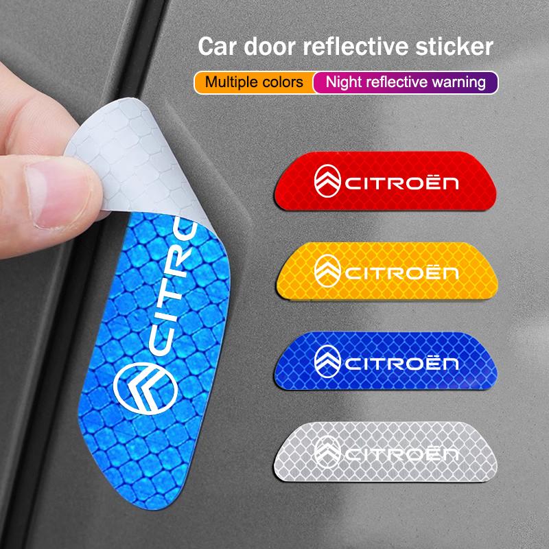 Auto Tür Reflektierender Aufkleber Heck Warnaufkleber Auto Zubehör Für Citroen C5X e-C4 X e-C3 C4 C3 C5 Berlingo C-Elysee C1 C6