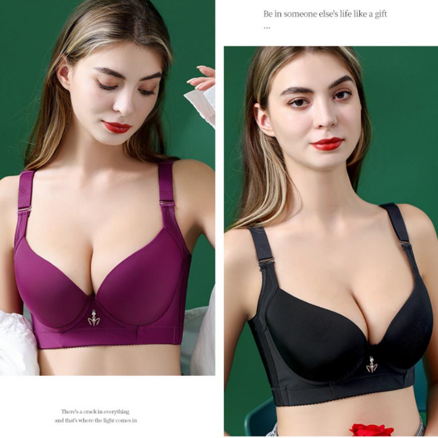 Breathable Thick and Thin Beautiful Back Plus Size Underwear Without Steel Ring Push Up Bra