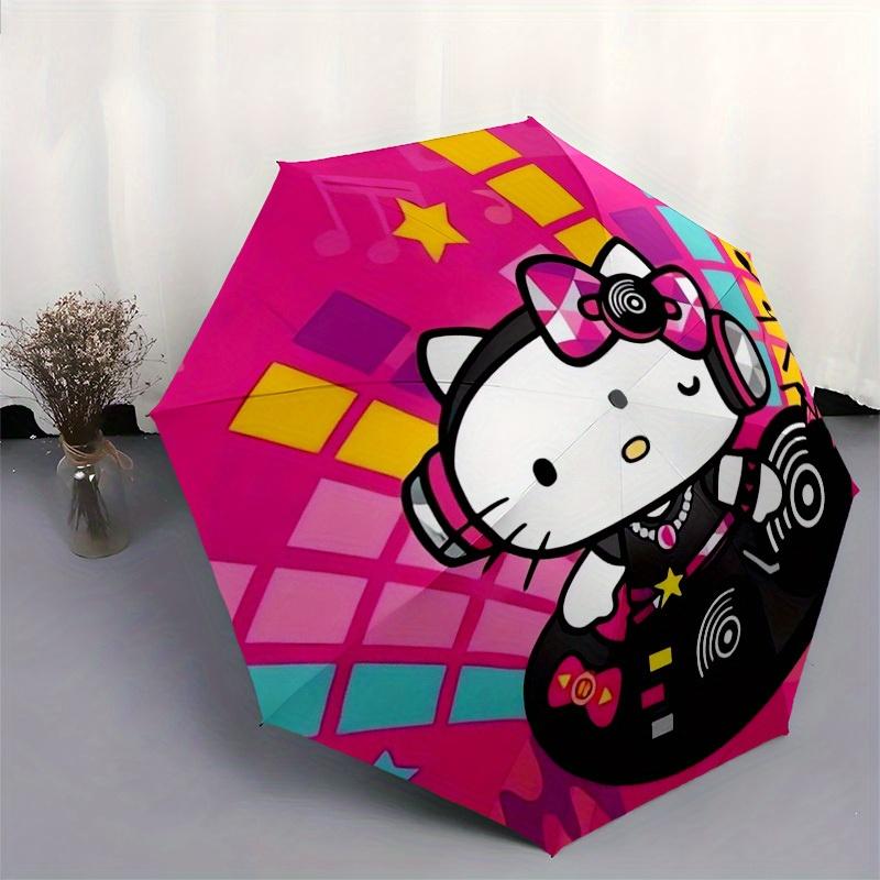 1pc Hello Kitty DJ Party Umbrella with Plastic Handle,Suitable for All Seasons Home Travel Outdoor UmbrellaSanlio252