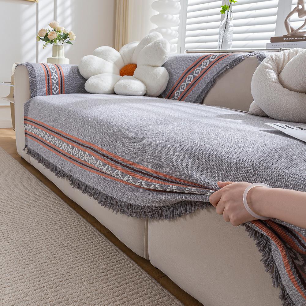 Подушка для дивана из хлопкового льна Four Seasons Universal Weaving Plaid Non Slip Sofa — фото 4