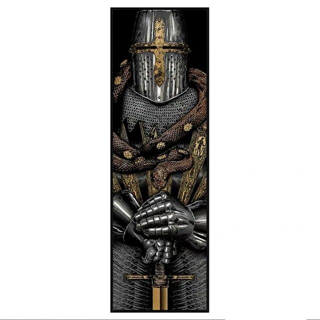 

Четыре темных рыцаря, холст, живопись, современные абстрактные постеры и принты, настенные художественные картины для гостиной, украшения дома, без рамки 20*40cm