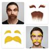 Set med falsk mustasch och ögonbryn, Självhäftigt falskt skägg, Nyheter Realistiskt ansiktshår för Cosplay-kostym Halloweenfest