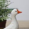 Penguin Ornament Real-looking Wooden Goose Animal Theme Small Size Penguin Carving Ornament for Desktop