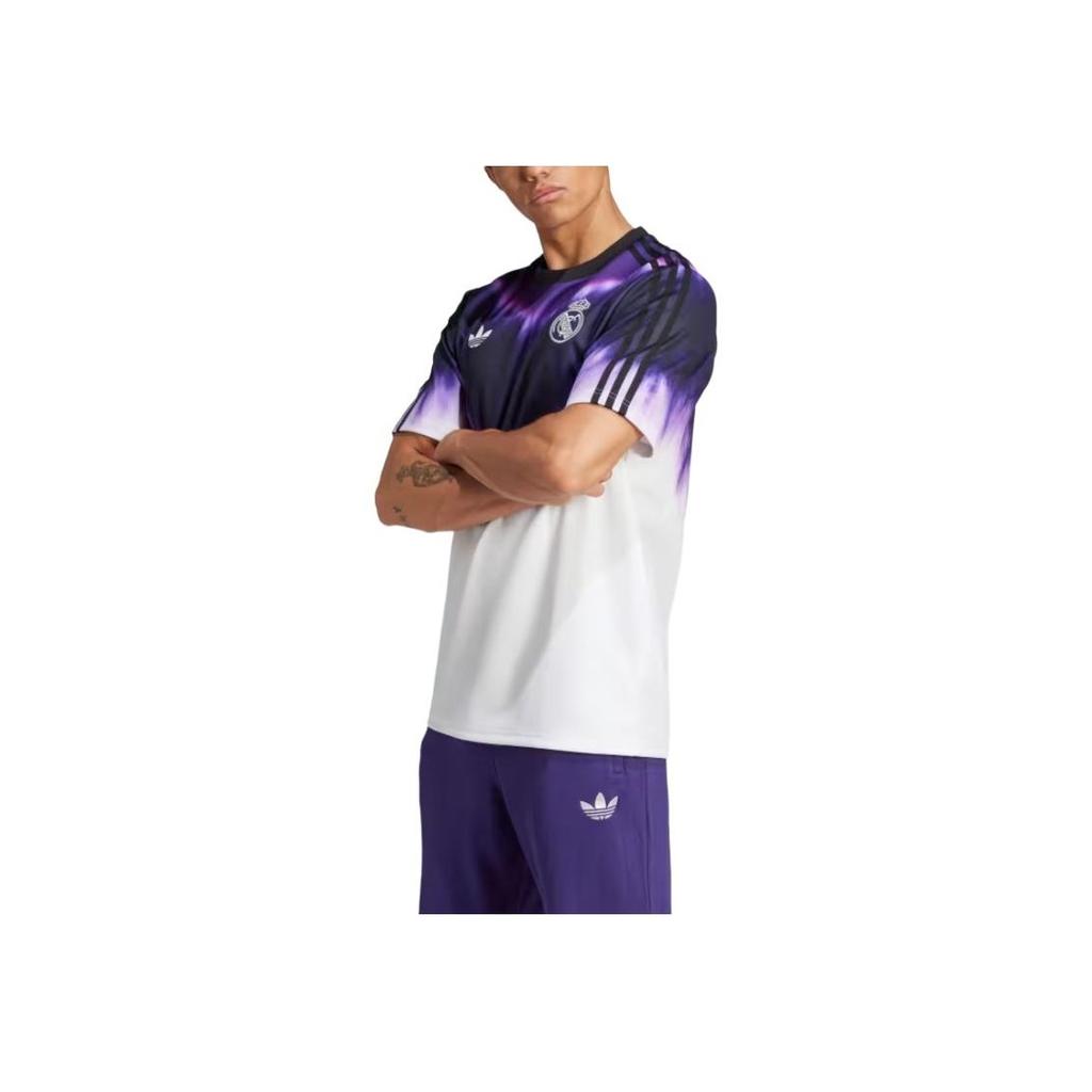 adidas Originals FW24 Série Maillot CNY Réel T-shirt Confortable Simple Doux à Manches Courtes Homme Hauts Violet Blanc JF2590