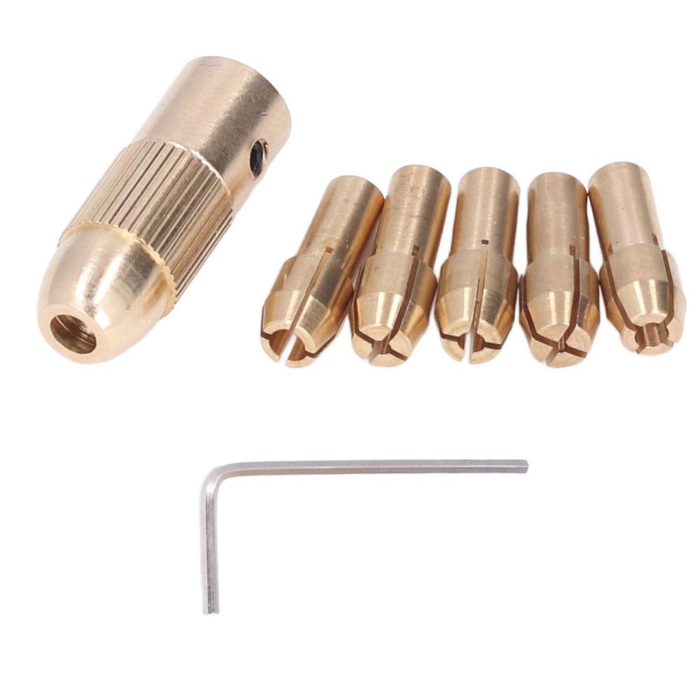 3 sets 4 Jaw Brass Drill Chuck Allen Wrench Included Electric Drill Chuck  For Mini Electric Drills