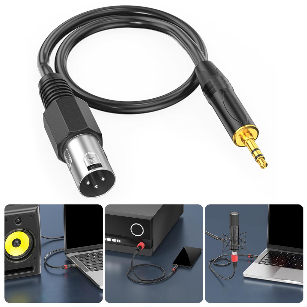Heavy Duty 3.5mm Male To XLRs Balanced Sound Cable With Metal Shell For Phantoms Power Microphones
