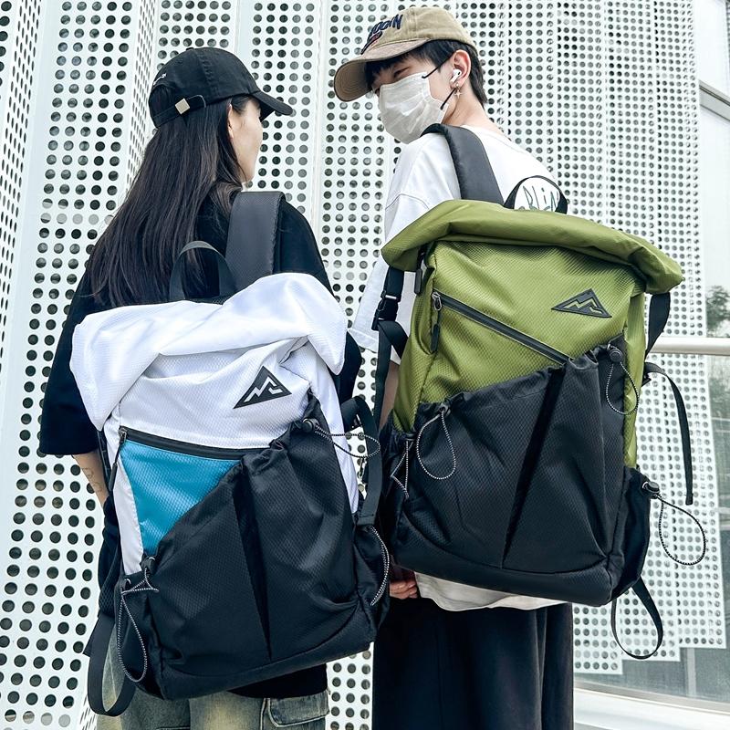 Color Block Backpack Travel Sports Mountaineering Luggage Bag Computer Bag Large Capacity Student Schoolbag