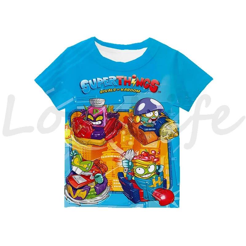 Kids SuperTings T Shirt Harajuku Boys Girls Cartoon Print T-shirts Summer Short Sleeve Children's Clothing Comfortable Tee Tops