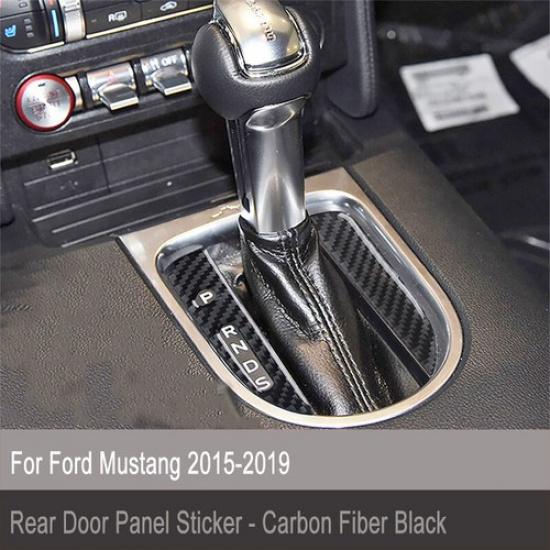 Carbon Fiber Interior Gear Shift Decor Panel Trim Fit For Ford Mustang 2015-