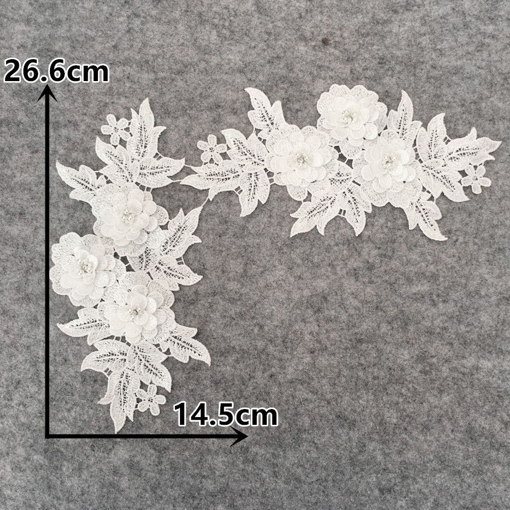 Black And White I Polyester Hollow Embroidery Beads Drills Sewing Lace Diy Decoration With Clothing Collar Accessories