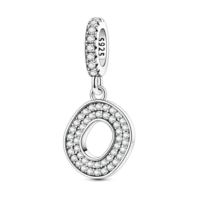 Originale DIY A-Z Alphabet Anhänger Perle Kupfer Eingelegter Zirkon Liebesbriefe Dangle Schmuck Geschenk Passend für Armreif