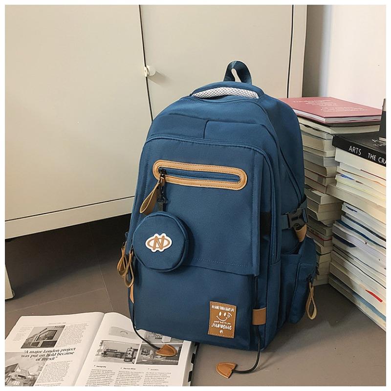 

Школьный рюкзак новый высокая ценность однотонный нишевый дизайн рюкзак для пары легкий для путешествий рюкзак большой вместимости синий