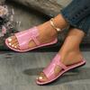 Fashion Women Flats Slippers 2024 New Fashion Women Summer Slippers Crocodile Pattern Beach Sandal Open Toe Sexy Women Slides Shoes