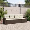 Vidaxl 4-Seater Garden Lounge Set, Cushions, Brown Rattan Pe