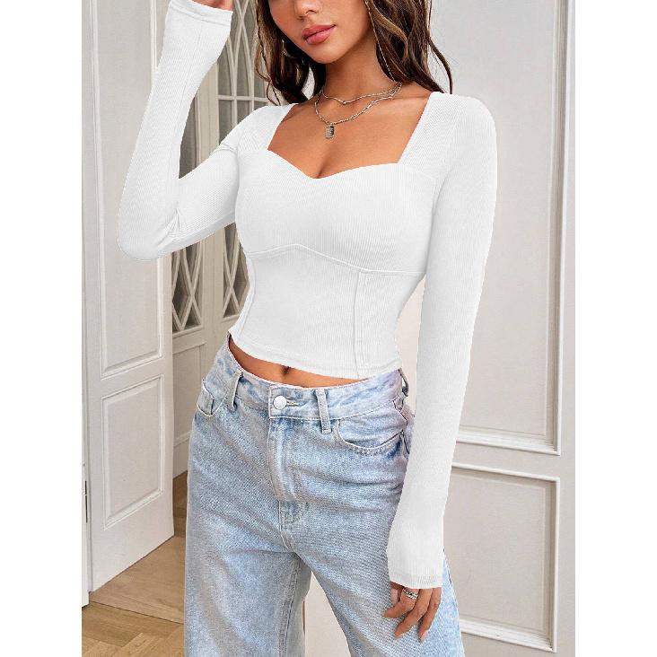 Autumn And Winter Women'S Slim Fit Short Sleeved T-Shirt, Fashionable And Versatile Barbie Pink Top