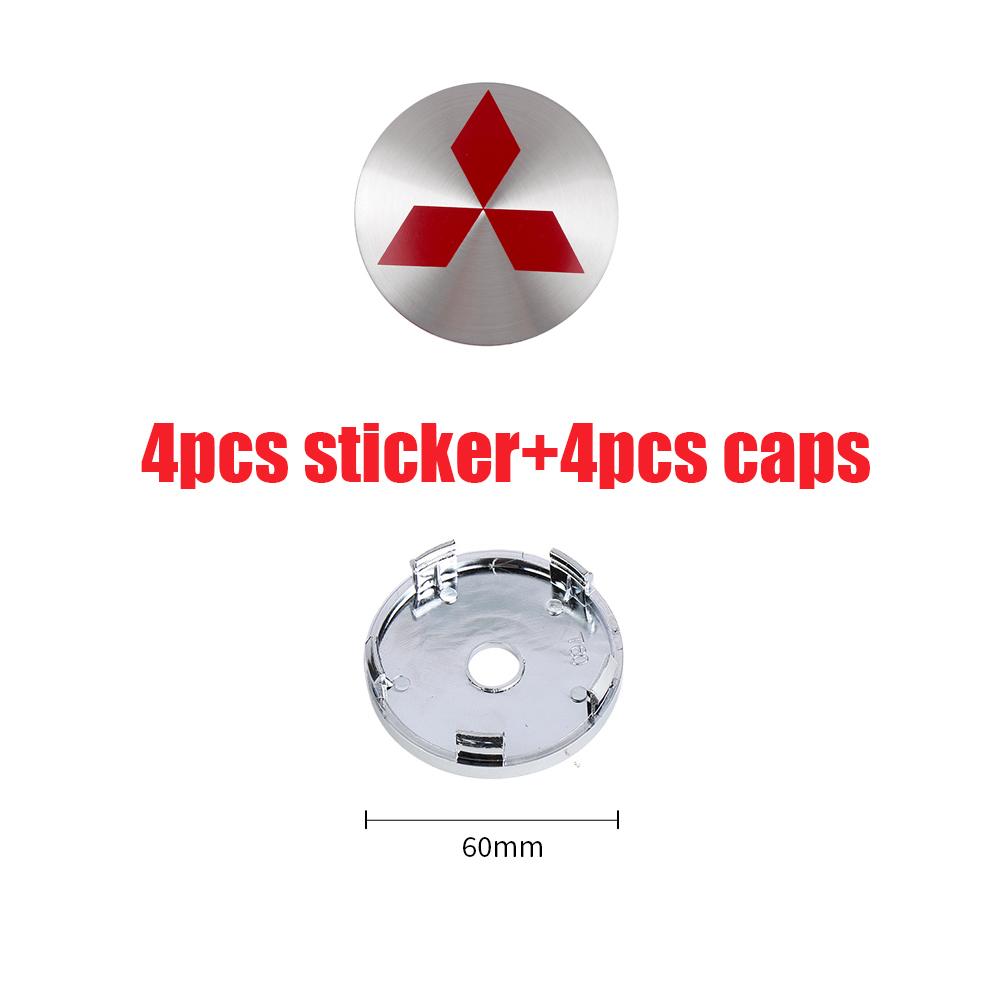4Pcs 56/60MM Car Wheel Center Hub Caps Badge Tire Rim Cover for Mitsubishi Pajero Sport ASX Lancer L200 Attrage Xpander Eclipse