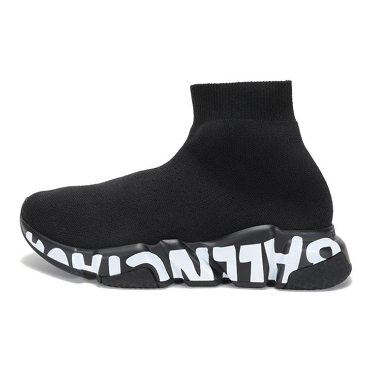 Balenciaga Speed Graffiti Black White Women's 605942W2DB71006