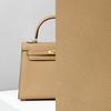 The Second Generation Kelly Bag Palm Pattern Cowhide Shoulder Bag Women's Leather Versatile Commuter Messenger Portable Kelly Bag