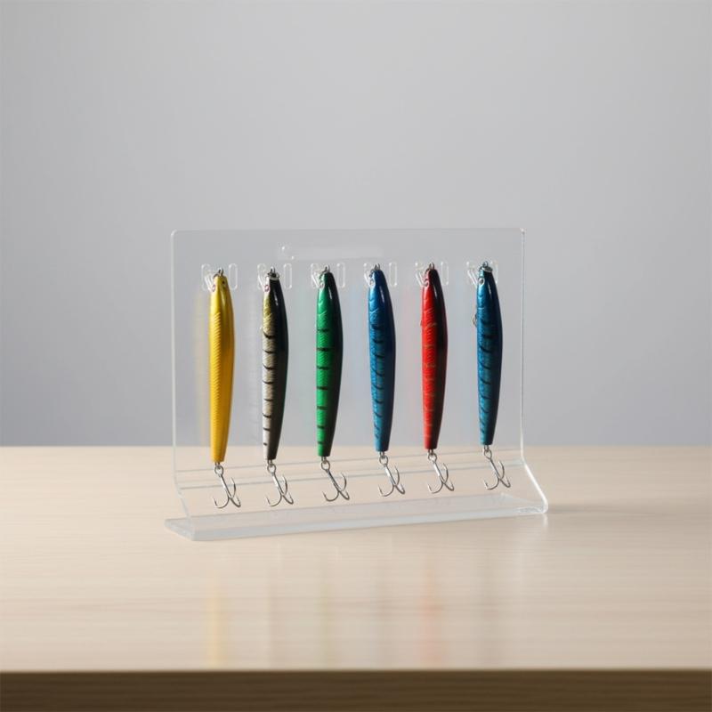 Clear Acrylic Angling Baits Holder With 10 Openings For Easy Storage And Practical Design Clear Fishing Baits Holder