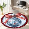 Cute Christmas Day Gift Bell Santa Claus Snowman Christmas Tree round rug Home Soft Decorative Anti slip Chair Mat Carpet Outdoor Floor Mat Carpet 16