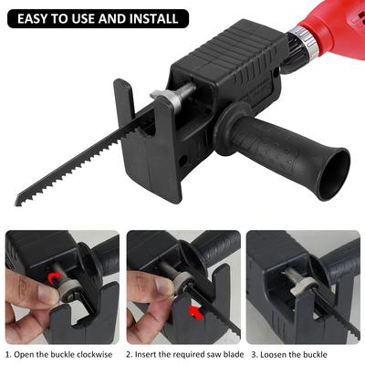 Kit Adaptateur Scie Sauteuse Portable Convertisseur Perceuse Électrique Outil Modifié avec Poignée Ergonomique et 9 Lames de Scie