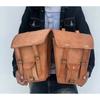 Motorcycle Side Light Brown Leather Side 2 Bag Pouch Saddlebags Panniers Saddle