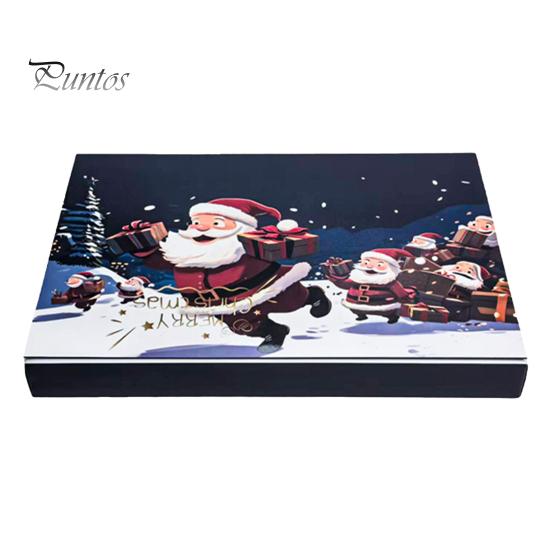 Cardboard Gift Boxes Christmas Countdown Packaging Box, Xmas Advent Calendar with 24 Decoration Slots, DIY Fillable Empty Present Storage Party