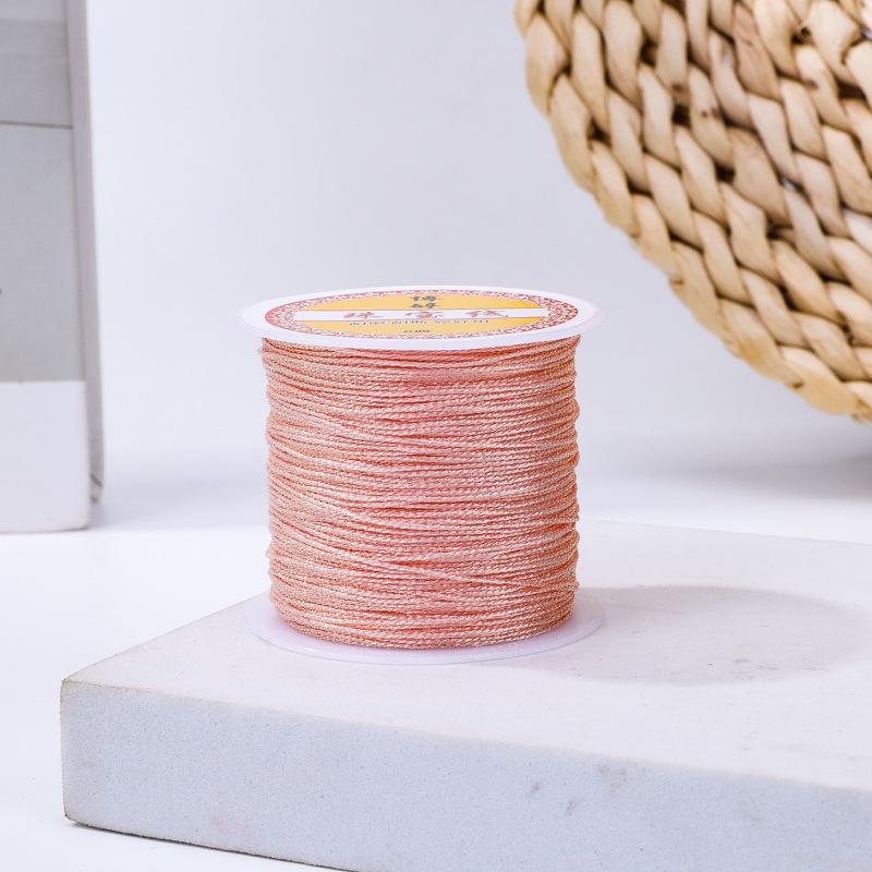 Handmade Red Lanyard Bracelet with Gold Iridescent Gimp Thread