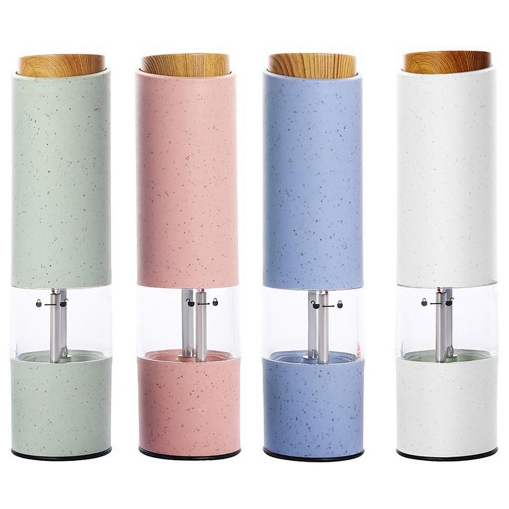 Ηλεκτρικός Μύλος Πιπεριού Αλατιού με Μπαταρία Ρυθμιζόμενη Αδρότητα Μύλος Αλατιού Μπαχαρικών Ζωηρά Χρώματα Εργαλείο Κουζίνας